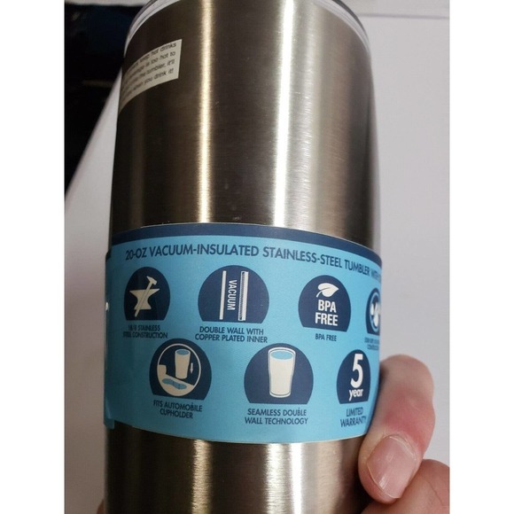 Nice Vacuum-Insulated Stainless Steel Tumbler with Straw 20 oz. Dishwasher Safe - Picture 6 of 7